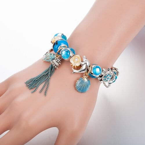 ANNAPAER New Arrival Sea Series Handmade Tassel Charm Bracelets For Women Tortoise Dolphin Shell Beads Bracelet & Bangles B17078
