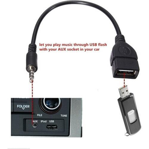 Ouhaobin 3.5mm Male Audio AUX Jack to USB 2.0 Type A Female OTG Converter Adapter Cable Gift Feb 11 Drop Ship