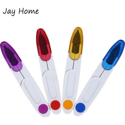 Plastic Handle Safety Cover Sewing Scissors Embroidery Cross Stitch Thread Clipper Cutter Portable Cutter Mini U Shape Scissor
