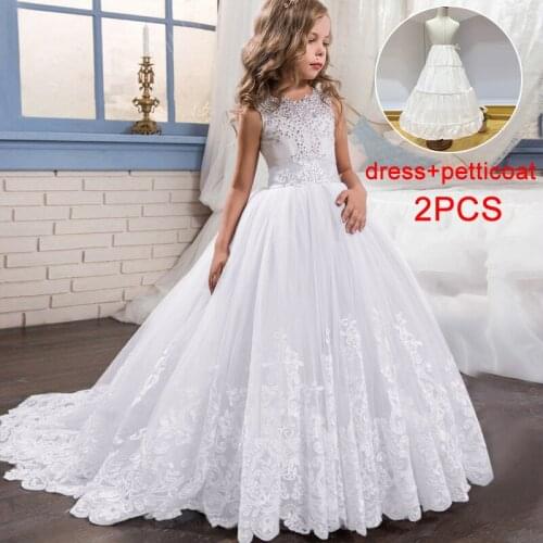 Christmas Gift Lining Bridesmaid Dress For Elegant Kids Dresses For Girls Children Wedding Formal Girl Party Princess Dress