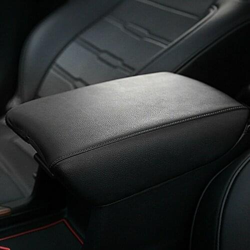 Install Armrest Box Pad Armrest Pad Replacement Cover Mat Cushion Protector For Honda CRV 2017-2019 Leather Black