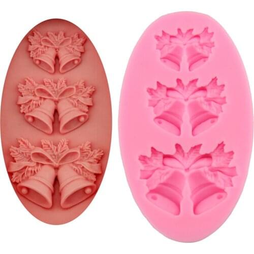Christmas series bell cake mold turn sugar mold chocolate silicone mold gypsum drop plastic soap mold decoration tool