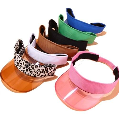 2019 Top empty hat PVC Men Women Outdoor Sport hat leopard Summer Visors Cap Hat for Golf Hiking Tennis running Sunscreen cap