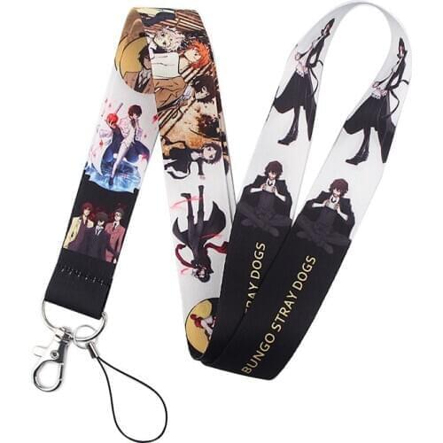 10pcs Anime Bungo Stray Dogs Phone Lanyard Funny Neck Strap Keys ID Card Pass Gym Badge Holder DIY Lanyard Straps Accessories
