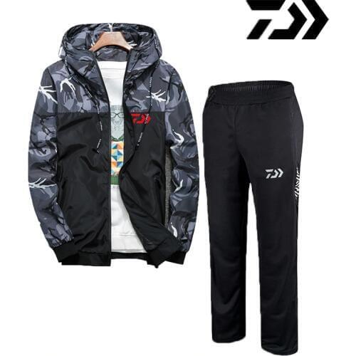 2019 Daiwa Men Fishing Clothing Suits Summer Fishing Trousers Anti Uv Shirts Fishing Pants Outdoor DAWA Sets Tracksuits