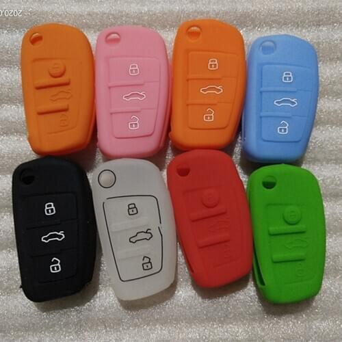 3 Button Silicone Remote Key Cover Case Fob Fit For Audi A1 S1 A3 S3 A4 A6 TT Q3 Q7