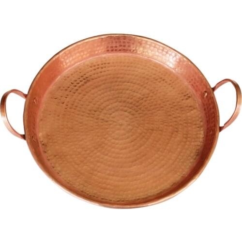 Pure copper fruit plate Handmade hotpot tray Copper plate Wedding plate A flat plate with two ears Seafood Plate dinner plates