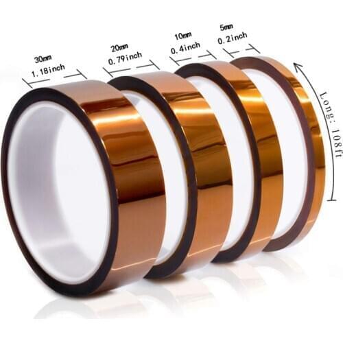 33Meters Heat Resistant High Temperature Insulation Electronics Industry Welding Polyimide Kapton Tape Adhesive 3D Printing Tape