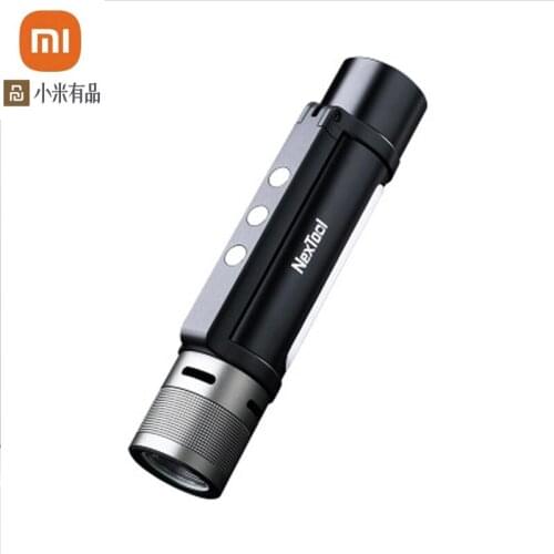 Youpin Outdoor six-in-one 1000lm Dual-light Zoomable Alarm Flashlight multi-function USB strong light zoom lighting power bank