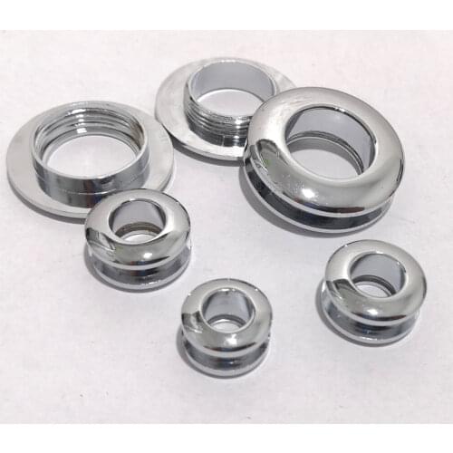 10PCS Chrome Plated Brass Gas Hole Grommets Screw Threaded Connection Eyelet DIY Bag Belt Part Leather Craft Handmade Buckle