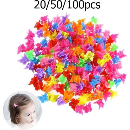 20/50/100PC Butterfly Hair Clips Grip Claw Barrettes Mixed Color Mini Clamps Jaw Hairpin Headdress Hair Styling Accessories Tool
