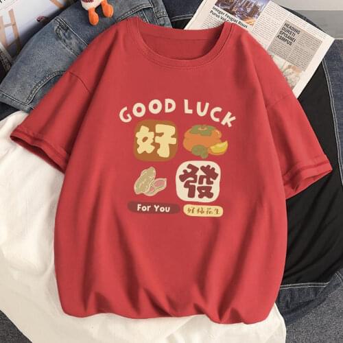 100% Cotton Summer Anime Harajuku Fashion T-shirt Kawaii Fruits Pattern Women Casual Tshirt Vintage Loose Oversized T shirt Tops