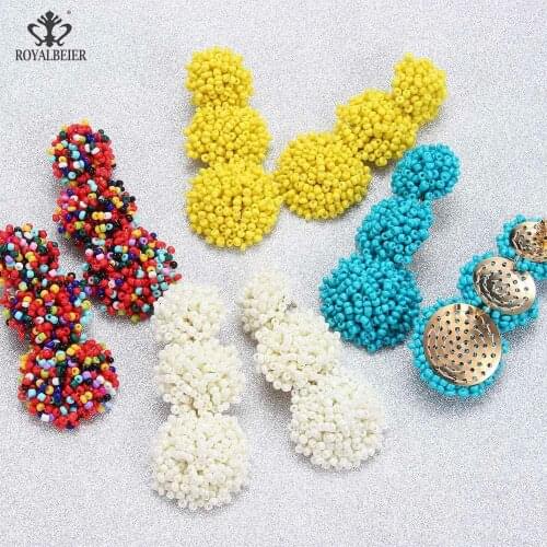 Bohemian Beads Drop Earrings For Women Wedding Party Ethnic Style Beaded Dangle Earrings Jewelry Wholesale New Fashion