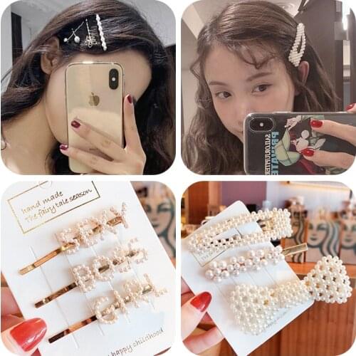 3 Pcs/Set New Women Girls Elegant Pearl Alloy Flower Ornament Hair Clips Ladies Lovely Hairpins Female Fashion Hair Accessories