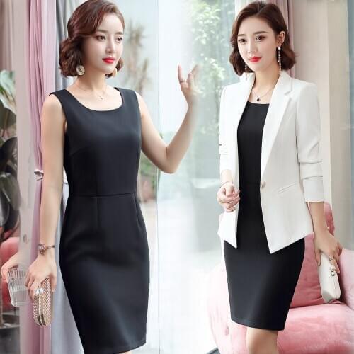 Womens Office Clothes Dresses Front Office Dresses Womens Office Clothes Two-piece Dresses Long Sleeves Autumn and Winter