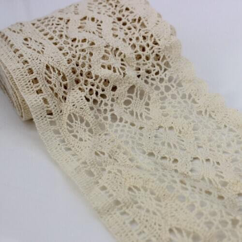 12CM wide beige cotton lace accessories, table runner decoration lace, curtain lace, womens stitching lace