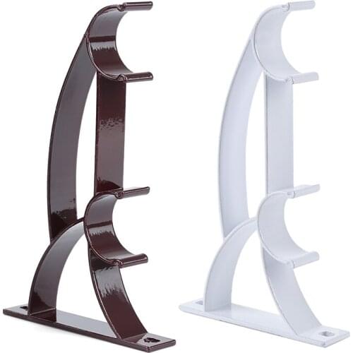 2Pcs Curtain Pole Bracket Aluminum Alloy Double Rod Drapery Rod Holder Pole Bracket Heavy Duty Holder Durable Base Rod 2 Colors
