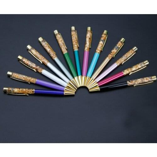 24PCS Gold Foil Pen Oil Creative Metal Ball Point Pen Advertising Business Office Stationery Gift Pen Stationery