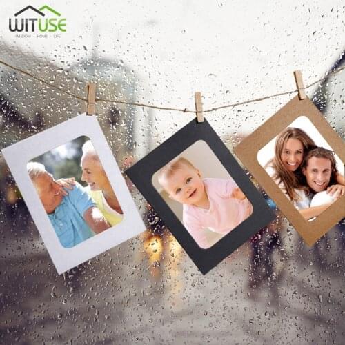 30Pcs Each Color 10pcs Black White Khaki Photo Frame For Picture Paper Photo Frame Clip Paper Picture Holder Wedding Wall Decor