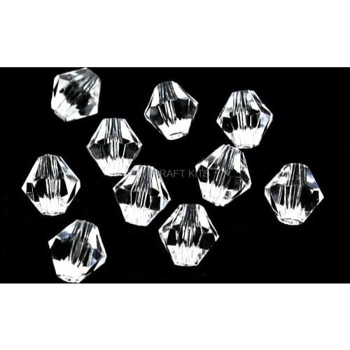 600pcs Premium Transparent Acrylic Crystal Beads Loose Diy Beaded Bracelet Necklace Material 10mm Clear Facet Bicone