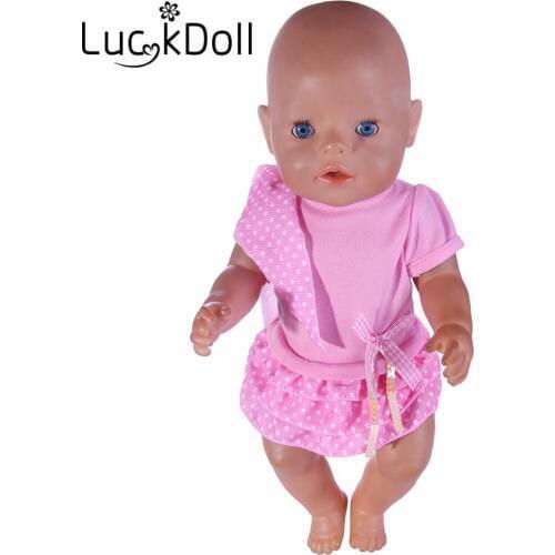 Doll accessories, Pink skirt fit 43cm Baby doll,best gift for children B609