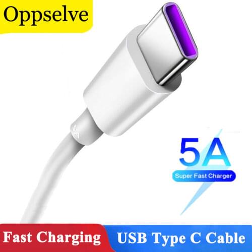 White TPE USB Type C Cable for Huawei mate 20 30 40 Pro Lite P20 5A Super Quick Charge USB C 5A Fast Charge For Samsung S21 S20