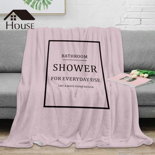 BIGHOUSES Throw Blanket Bathroom Shower For Everyday Use Blanket Pink Warm Microfiber Blanket