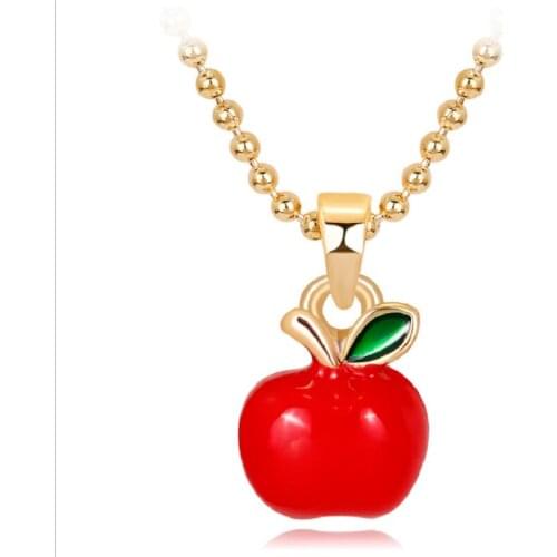 ERLUER Christmas Decoration Fashion Woman Cherry Necklace Fruit Necklaces Thin Chains Necklace Women Kids Girls Jewelry Wholesal