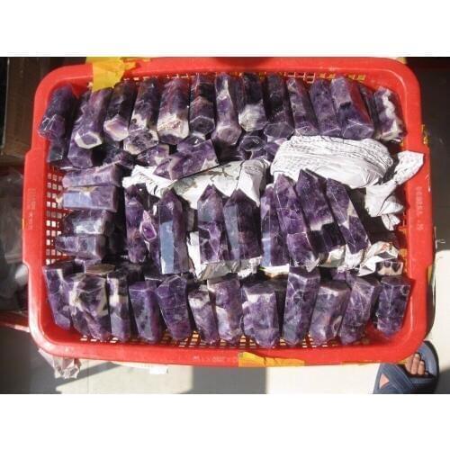 2.2LB Natural dreamy banded chevron amethyst healing crystal point ,Wholesale