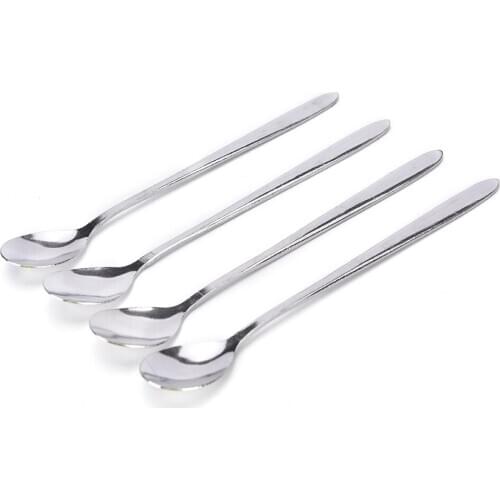 1PCS 16CM Spoon Long Handle Stainless Steel Teaspoon Creative Ice Cream Coffee Soup Tea Cocktail