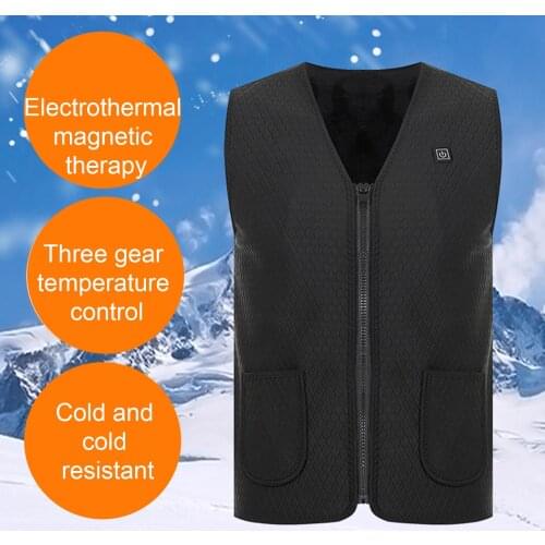Men Women Winter Electric Heating Vest USB Infrared Jacket Thermal Waistcoat Self-Heating Cloth Elderly Fishing Outdoor Clothes