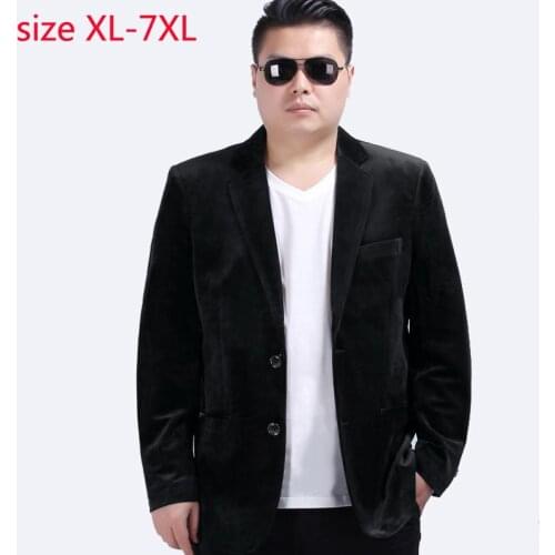 2019 New Arrival Spring And Autumn Large Velvet Suit Men Loose Jacket Casual Single Breasted Mens Blazers Plus Size XL-6XL 7XL