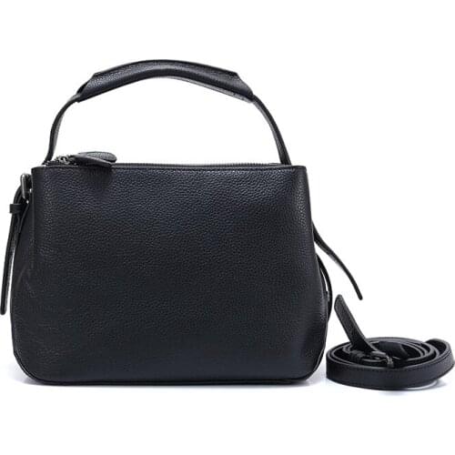 Genuine Leather High Quality Clutch bag First Layer Cow Leather Shoulder Bags Solid Simple multi-layer Handbag Female Crossbody