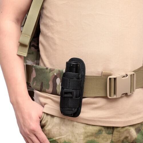 New Tactical 360 Degrees Rotatable Flashlight Pouch Holster Torch Case Belt Carry Torch Cover Hunting Lighting Gun Accessories