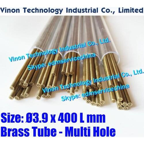 Ø3.9x400Lmm Brass Tube Multihole (30PCS/LOT),Brass EDM Tubing Electrode Multi-Channel Dia. 3.9 Length 400 for Electric Discharge