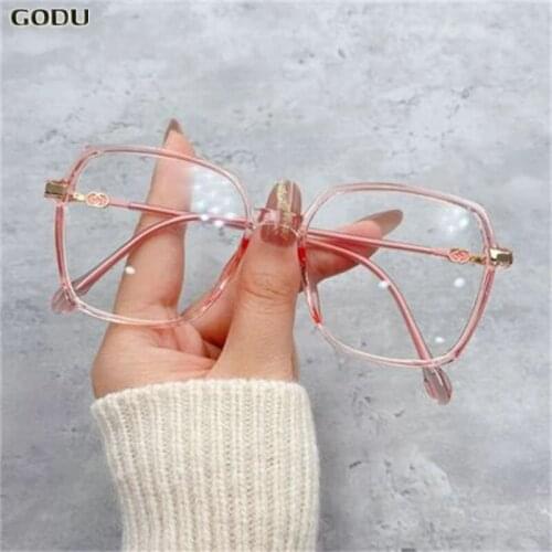 Newest Anti Blue Light Glasses With Large Frame Vintage Square Eyeglasses Optical Lenses For Woman Men Metal Spectacle Frames