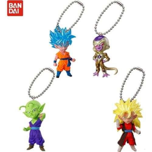 Bandai Genuine Gashapon Dragon Ball Super UDM V08 Goku Vegeta IV Broli Gogeta Pendant Dolls Keychains Kids Gifts