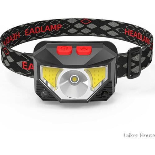 Plastic Head Torch Light Handsfree Lamp Motion Sensor Bright LED Camping Night Headlamp Waterproof IPX45 350 Lumens Head Light