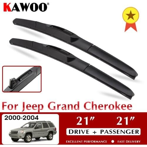 KAWOO 2pcs Car Wiper Blade 21"+21" For JEEP Grand Cherokee (2005-2010) Auto Soft Rubber Windcreen Wipers Blades Car Accessories