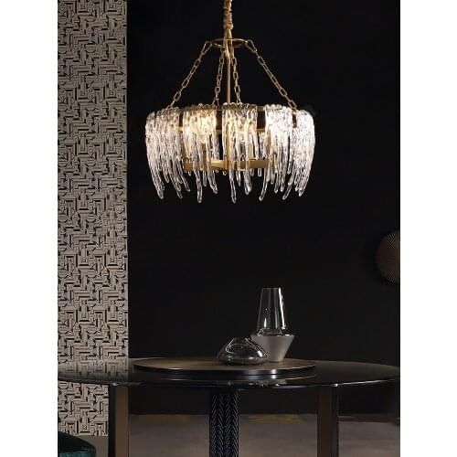Nordic Postmodern Light Luxury Glass Chandelier Creative Living Room Dining Hotel Bedroom Chandelier
