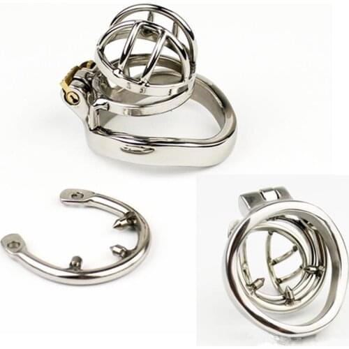Stainless Steel Super Small Male Chastity Cage with Anti-off ring BDSM Sex Toys For Men Chastity Device 35mm Short Cage
