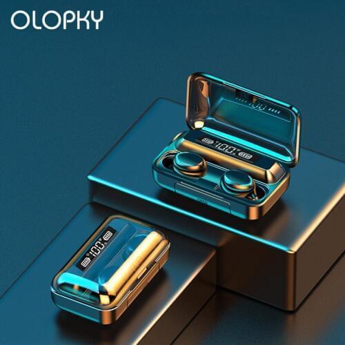 F9 TWS 2200mAh Powerbank Wireless Bluetooth Earphone LED Display EarPhones Sport WaterProof Power Bank Headset With Microphone