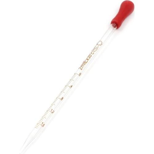 0.5/2/3ml Transparent Red Rubber Head Glass Dropper Glass Pipette Lab Dropper Pipet With Scale Line