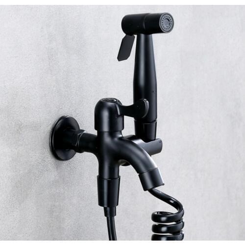 1set Black Finish Wall Mounted Replace Spout Lift the Conversion Water Way Modern Style Multiple Types Bibcocks