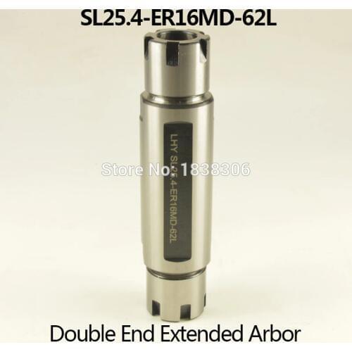 1PCS Double ER16 collet tool holder Straight Shank SL25.4-ER16MD-62L Double-Ended Chuck for automatic lathe