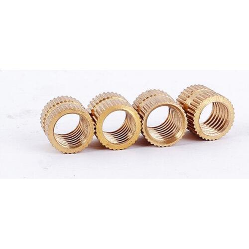 100PCS M3*3*4mm M3x3x4mm Copper Inserts Brass Double Pass Knurl Nut Embedded Fastener