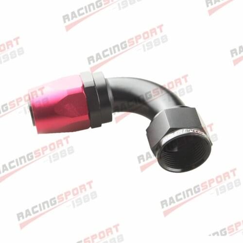 -16 AN 16AN 90 Degree Swivel Hose End Fitting Adaptor Red/Black