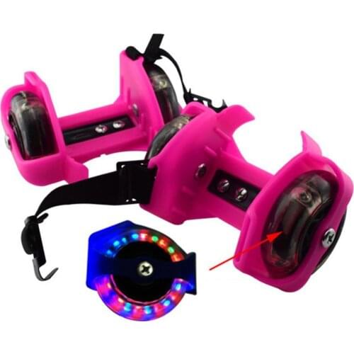 2Pcs Colorful Flashing Roller Kid Children Outdoor Adjustable LED Flashing Wheel Heel Shoes Skate Rollers Simply Durable Skating