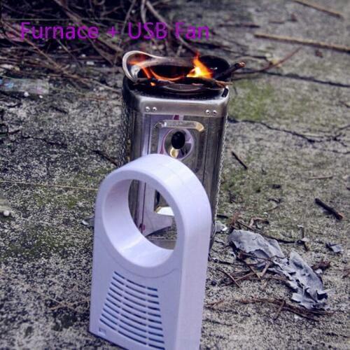 2018new portable Outdoor camping picnic 304 stainless steel barbecue stove Three-fork retractable bracket BBQ grill with USB fan