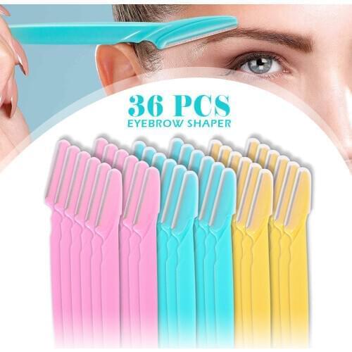 36/10Pcs Professional Trimmer Safe Blade Shaping Knife Eyebrow Blades Face Hair Removal Scraper Shaver Makeup Beauty Tools